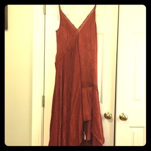 New ASOS burgundy silk dress asymmetrical cocktail